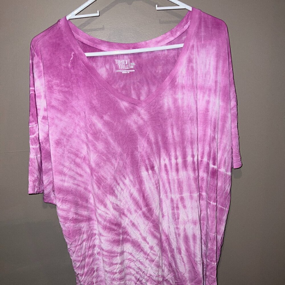 Time and Tru Pink Tie Dye Shirt